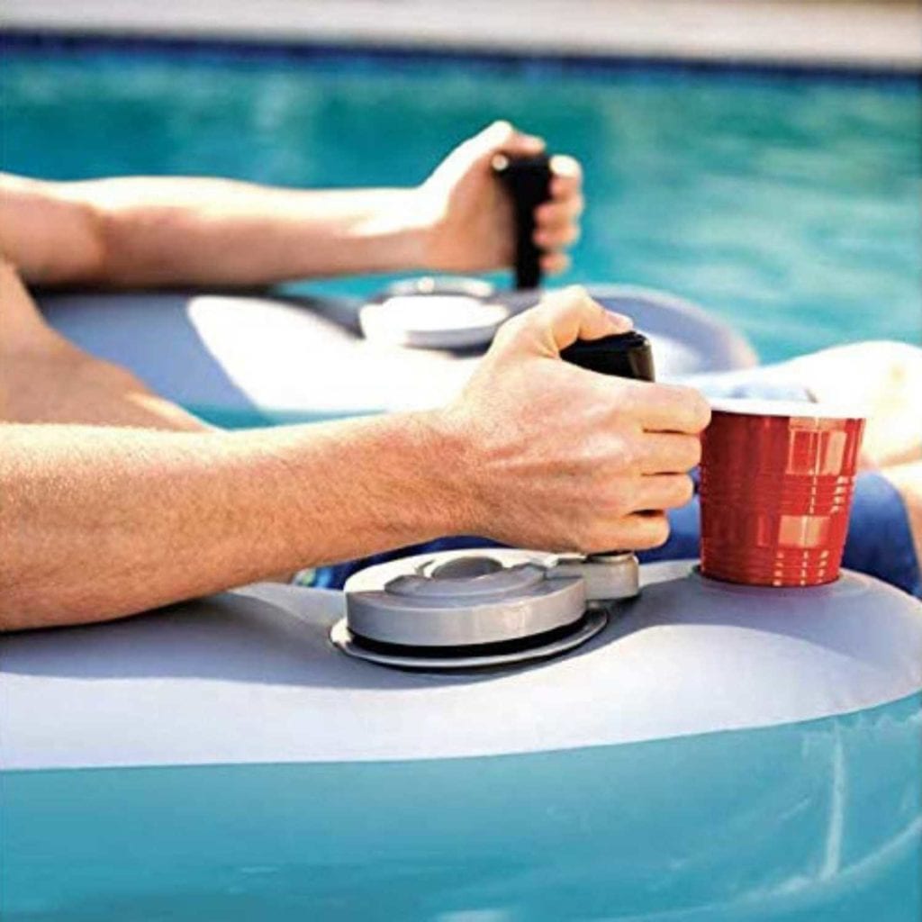 Battery Powered Motorized Inflatable Pool Lounger Close Up - Coolest Birthday Gifts For Guys