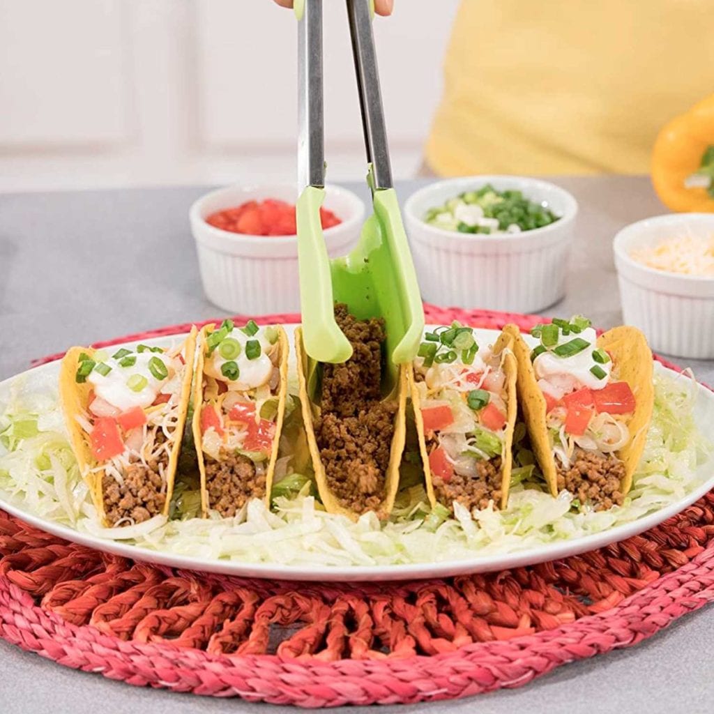 Clever 2-in-1 Kitchen Spatula And Tongs Filling Tacos - Creative Valentines Gifts For Husband