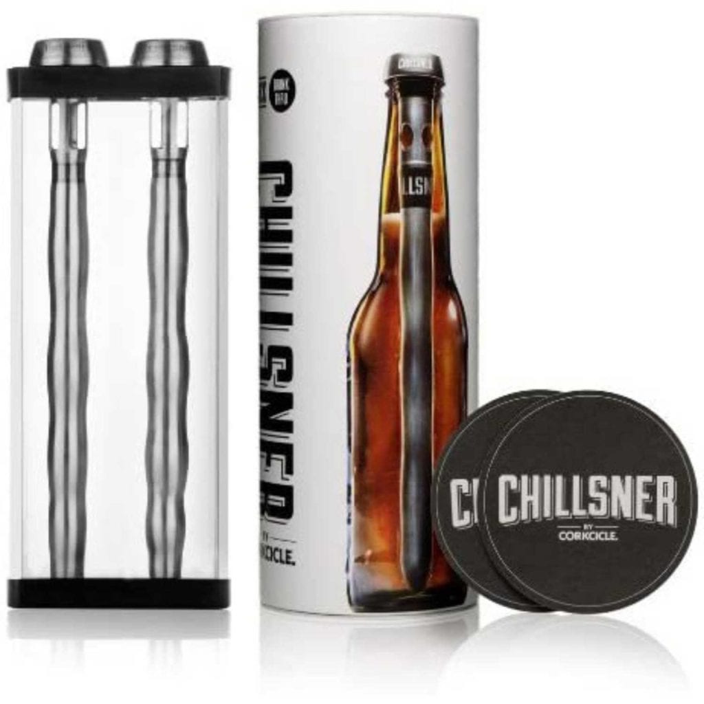 Corkcicle Chillsner Longneck Beer Bottle Chiller With Case - Badass Xmas Gifts For Him