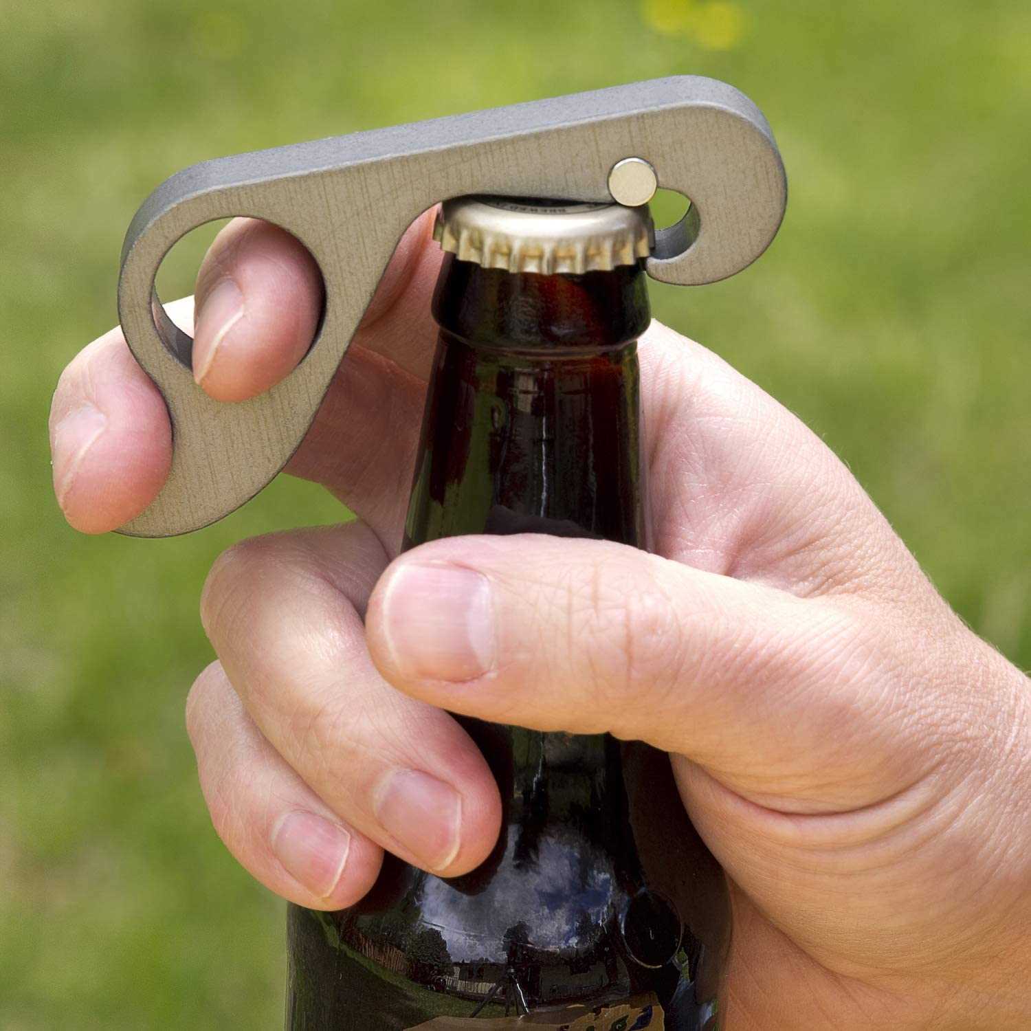 GrabOpener One-Handed Magnetized Beer Bottle Opener Outside - Unique Christmas Ideas For Brother