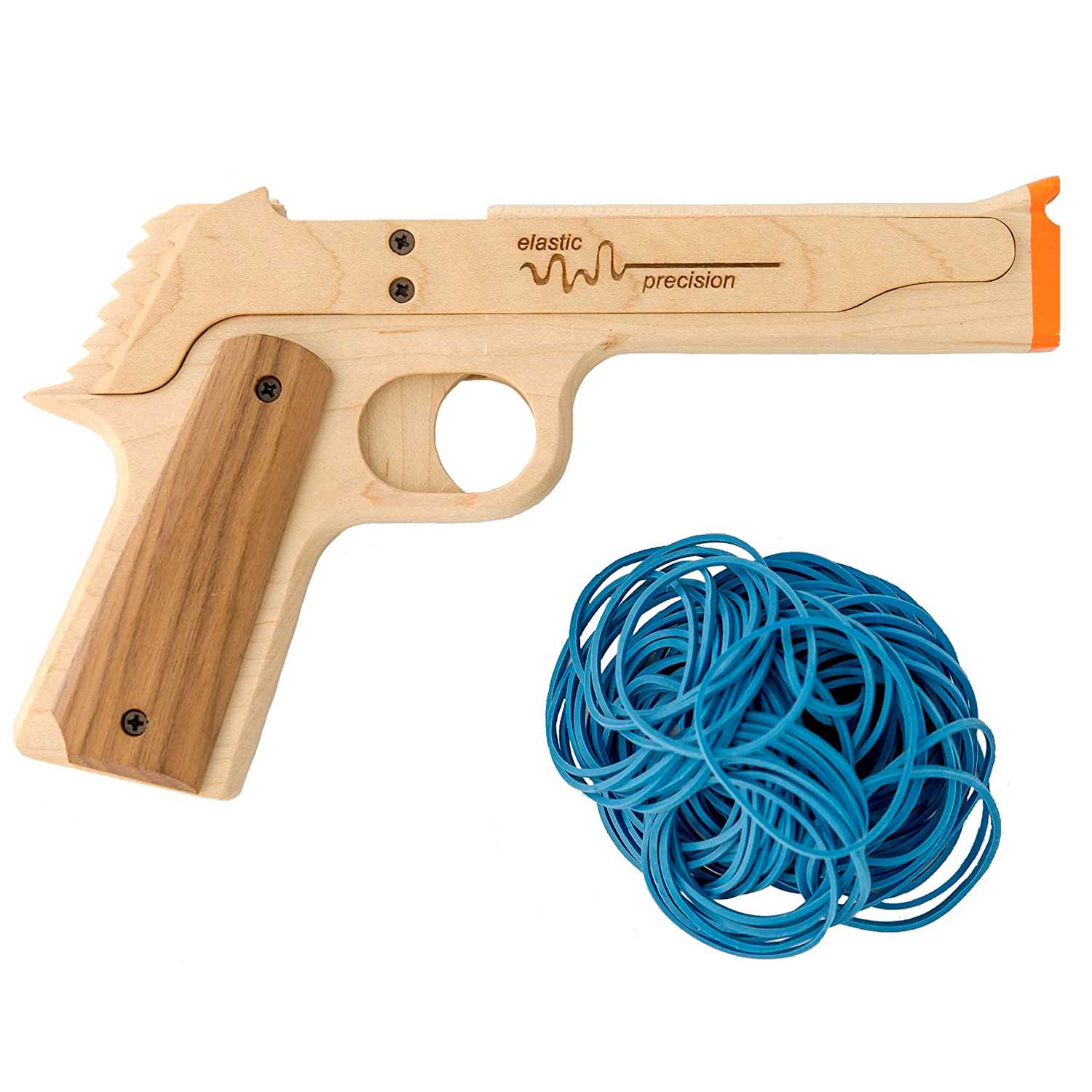 Semi-Automatic Six Shooter Rubber Band Gun Close Up - Perfect Birthday Gift For Boss