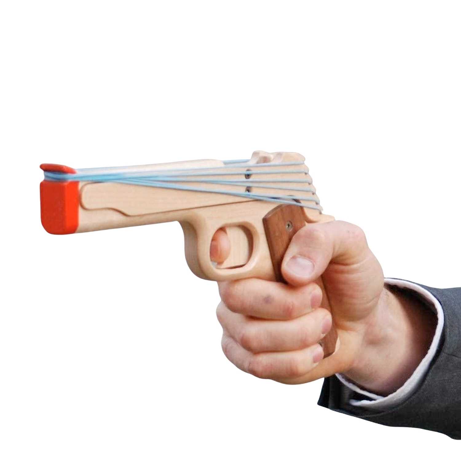 Semi-Automatic Six Shooter Rubber Band Gun In Hand - Perfect Birthday Gift For Boss