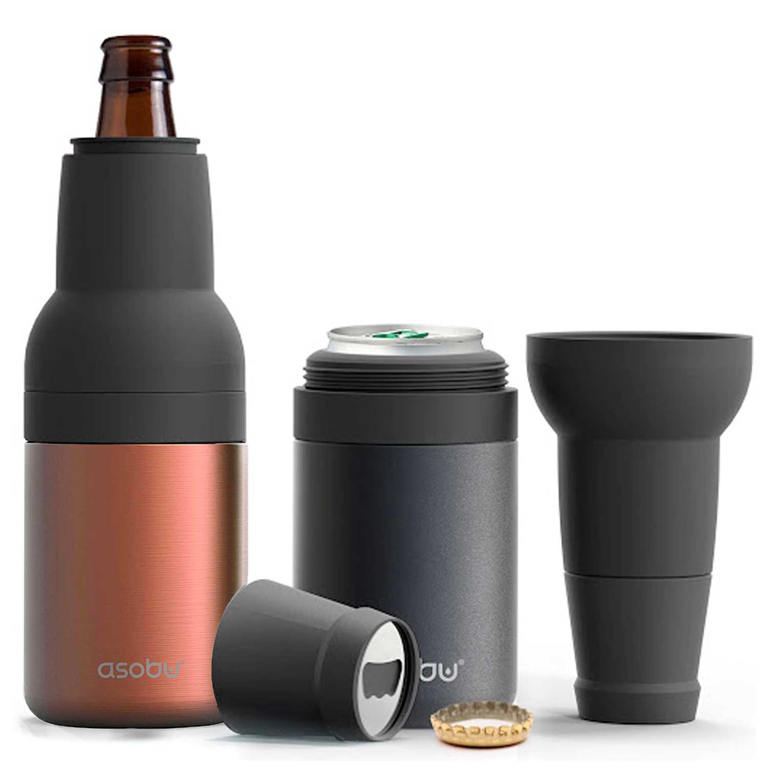 Deluxe 2-in-1 Stainless Steel Beer Bottle and Can Cooler Full Spread - Cool Birthday Gifts For Guys
