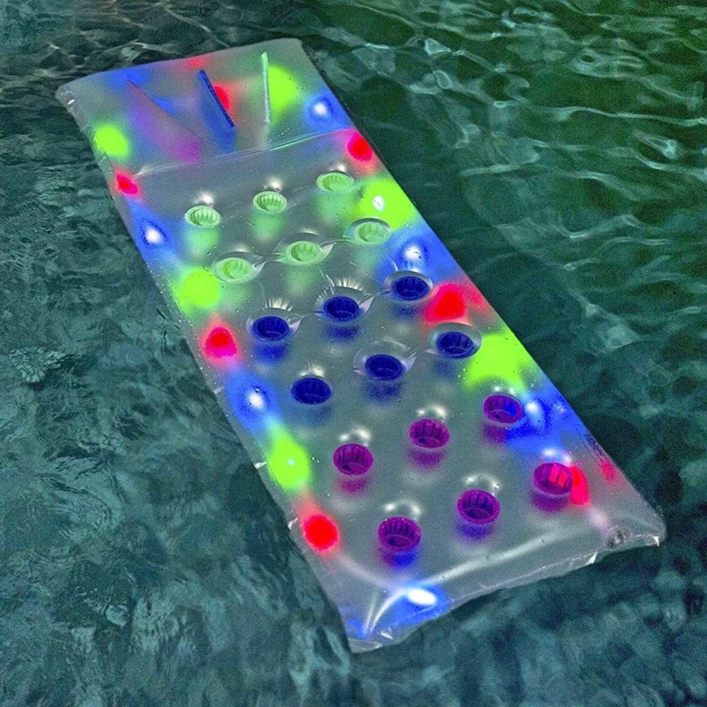 Deluxe Illuminated LED Pocket Pool Raft in Pool - Fun Gift For Men
