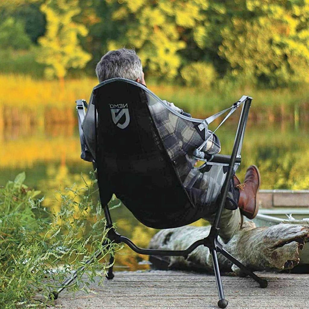 Hammock Swinging and Reclining Luxury Camp Chair By Lake - Favorite Christmas Gifts For Him