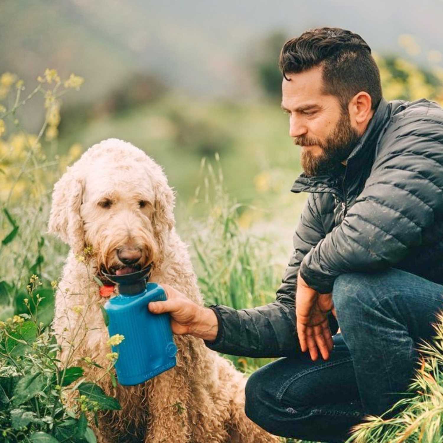 Leak Proof Dog Water Bottle Hydration System Hike - Coolest Birthday Gifts For Pet Lovers