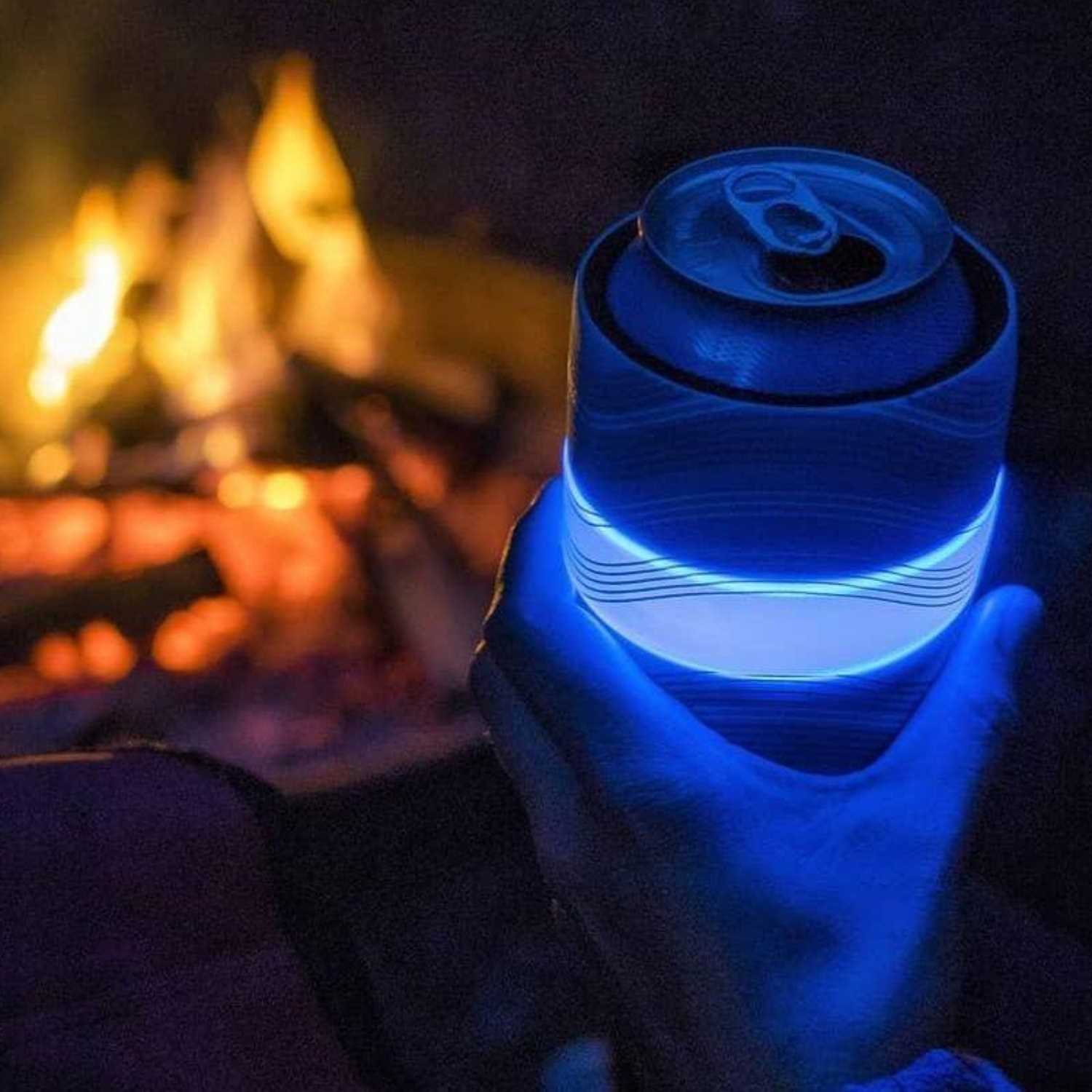 SlapLit LED Drink Wrap Illuminated Can Koozie Campfire - Funny Valentines Gifts For Guys