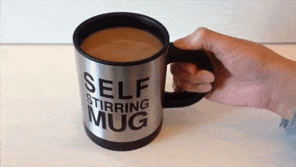 Self Stirring Stainless Steel Travel Mug - Funny Valentines Gift For Guys